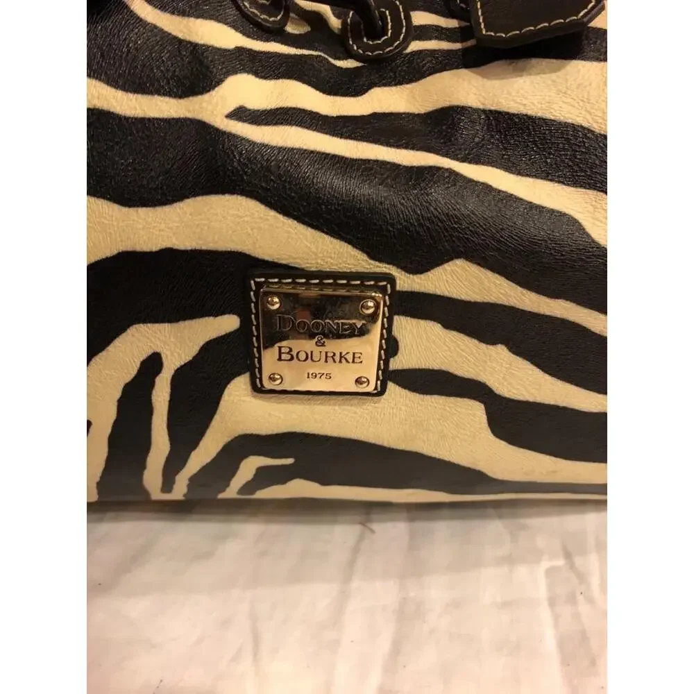 Dooney and Bourke ZEBRA CHIARA DRAWSTRING TOTE BAG PURSE (500
